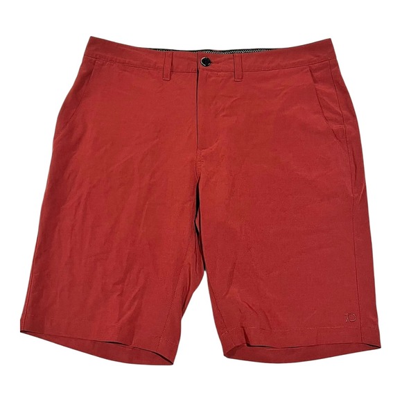 7 Diamonds Men's Red Flat Front Golf Shorts Size 34 Casual Modern Athletic - Picture 1 of 13